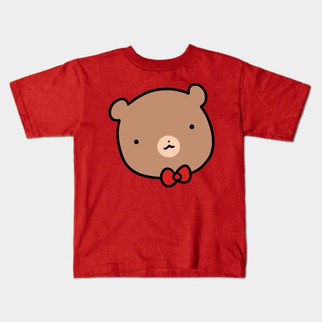 Red Bow Tie Bear Kids T-Shirt by saradaboru